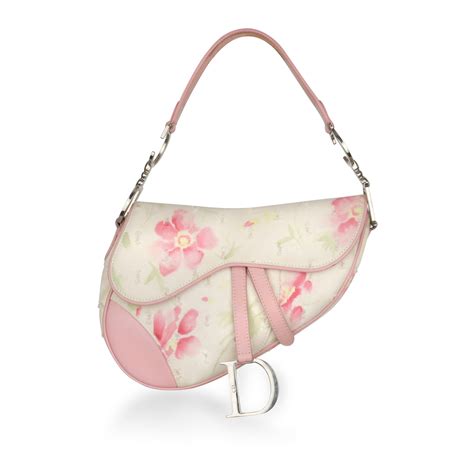 vintage dior saddle bag with dior print and flowers|vintage Dior saddle bag price.